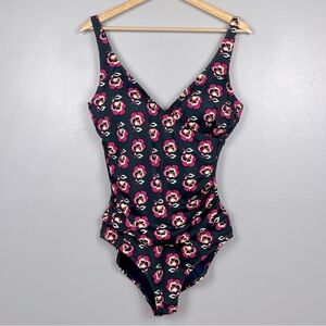 Boden women’s floral print Talamanca modest 1 piece swimsuit, size 12L.